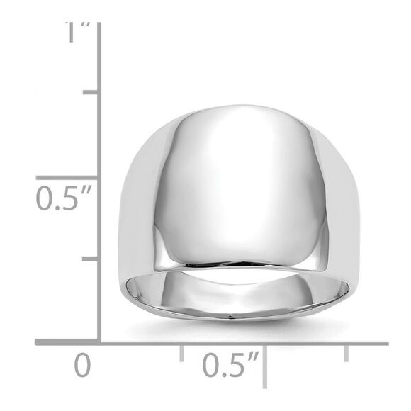 Kazi Luxury 14k White Gold Polished Dome Ring